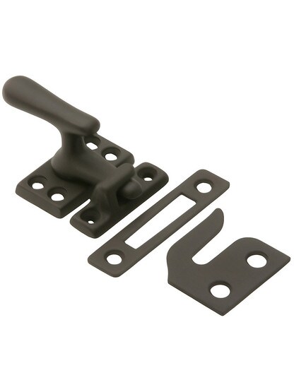 Solid Brass Casement Window Latch in Oil-Rubbed Bronze.